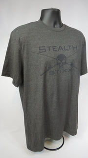 Men's Black on Black Lg Front Stealth Stixx Logo Short Sleeve T-Shirt