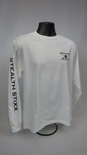 Men's White Stealth Stixx Long Sleeve T-Shirt