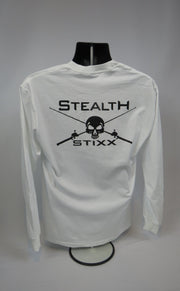 Men's White Stealth Stixx Long Sleeve T-Shirt