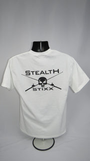 Men's White Stealth Stixx  Short Sleeve T-Shirt