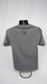 Men's Grey on Grey Lg Front Stealth Stixx Logo Short Sleeve T-Shirt