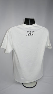 Men's Black on White Lg Front Stealth Stixx Logo Short Sleeve T-Shirt